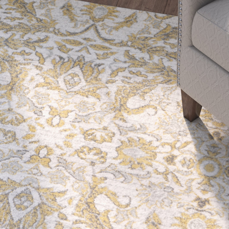 Charlton Home Sagebrush Ivory/Gold Area Rug & Reviews Wayfair